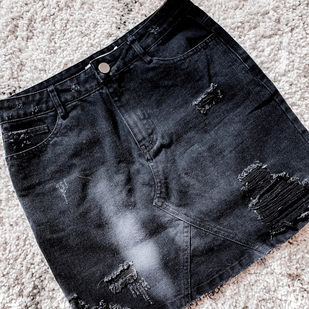IVIVI Black Denim Miniskirt 🖤